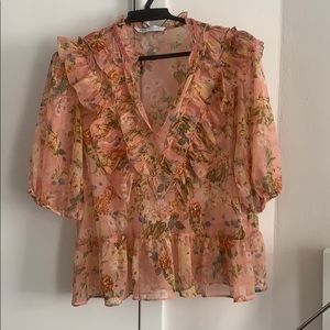 Zara floral blouse